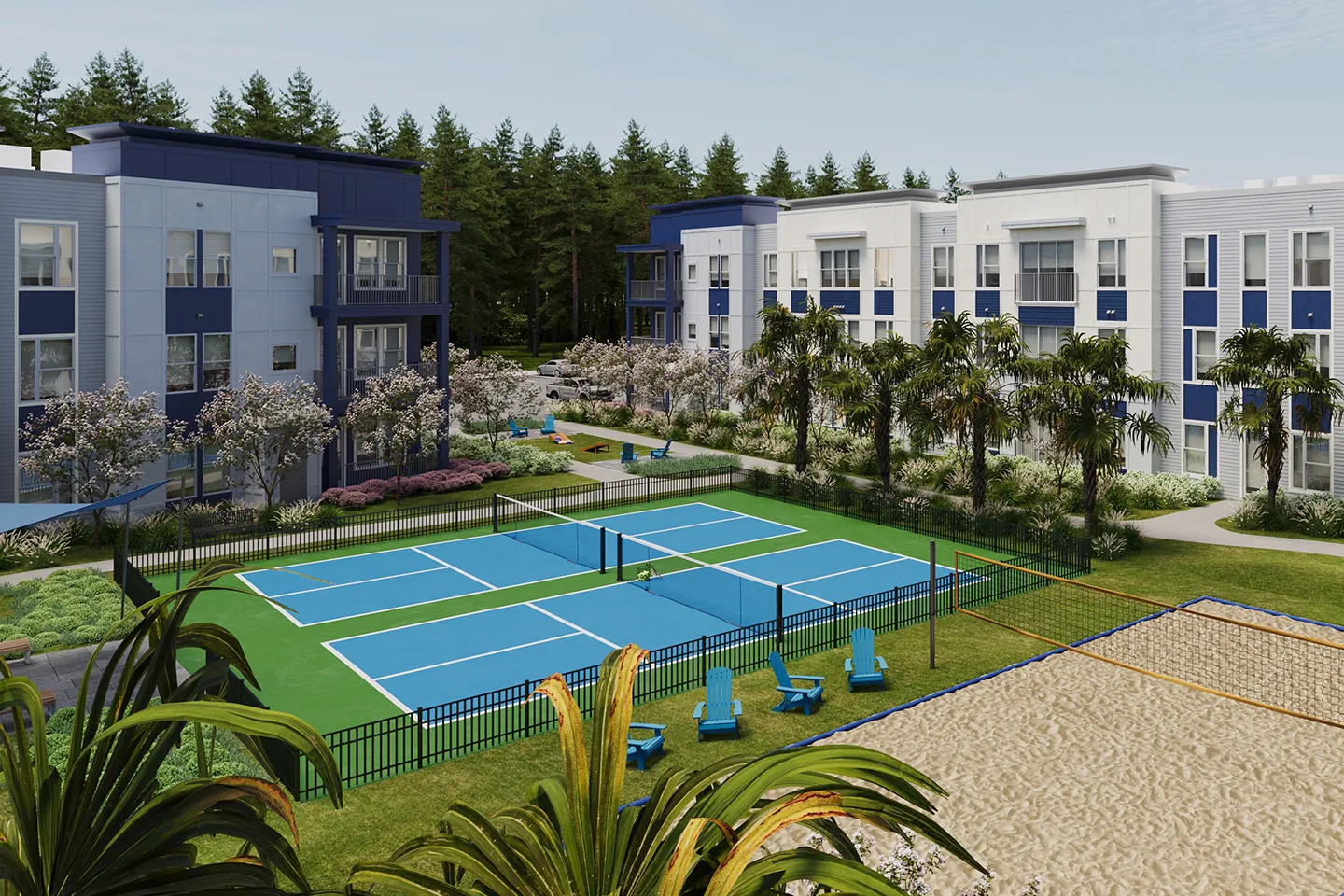 Multiple sport courts